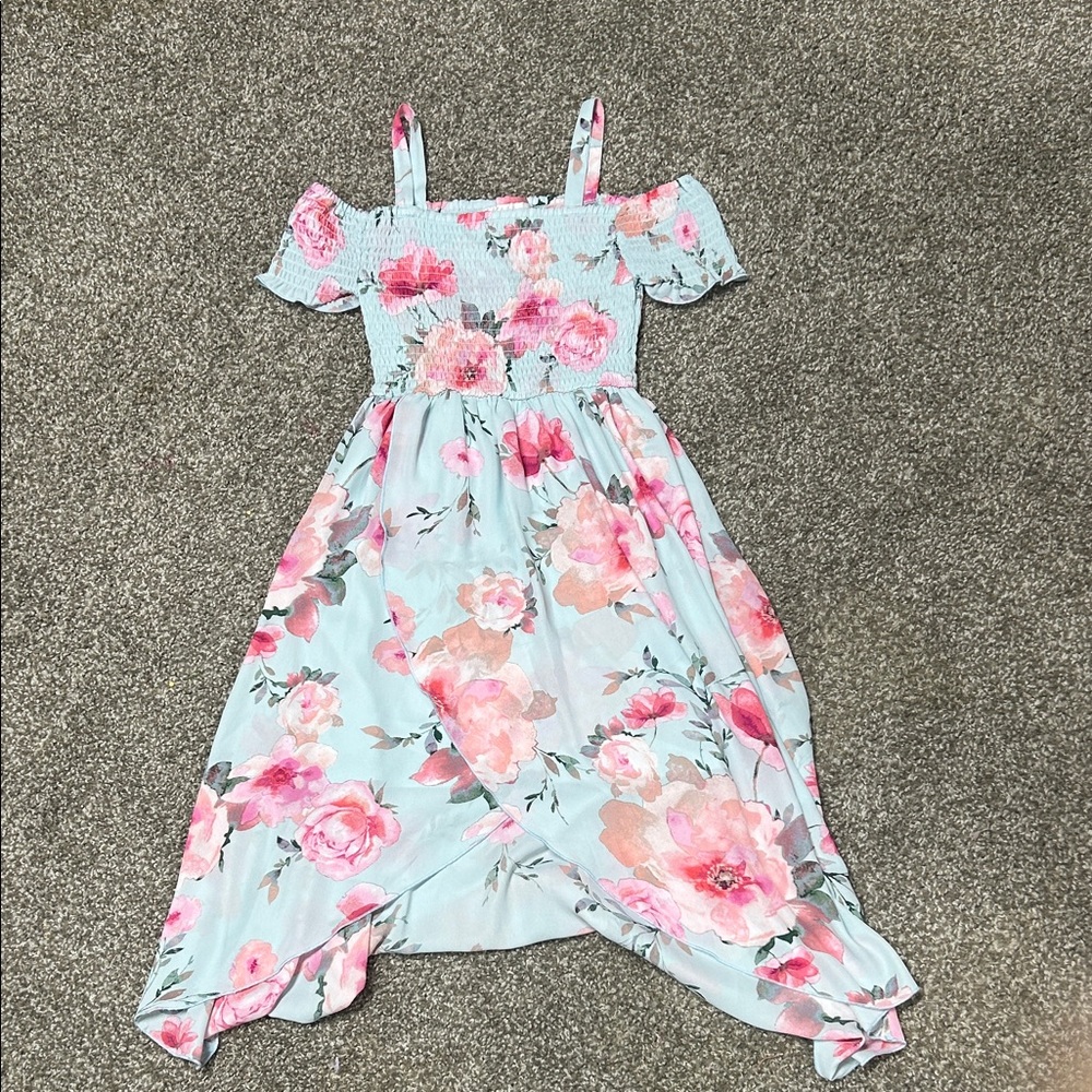 Rare Editions Pink and Blue Floral Dress